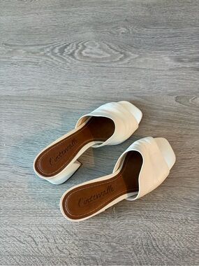 L'INTERVALLE white Low Thick-Heeled Mule